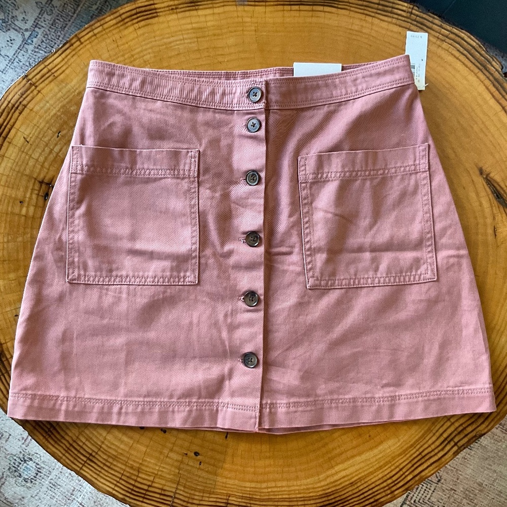 Old Navy A Line Mini Skirt Amelia Rose Pink Size 6 Buttons